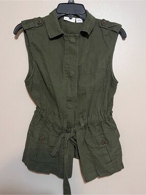 Liz Claiborne Olive Green Utility Sleeveless Vest
